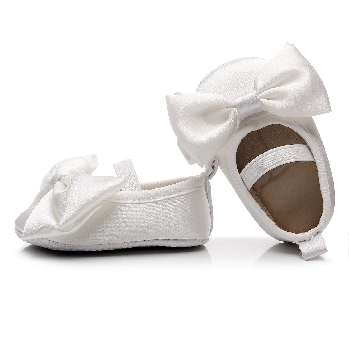 HONGTEYA Baby Girls Ballet Dress Shoes - Mary Jane Soft Sole Sidebow Toddler Moccasins