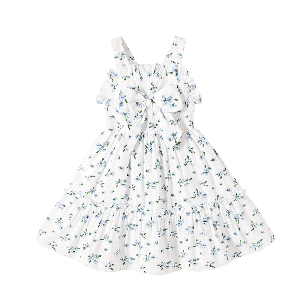 HAPPYMA Toddler Dress Baby Girl Sleeveless Ruffle Summer Clothes