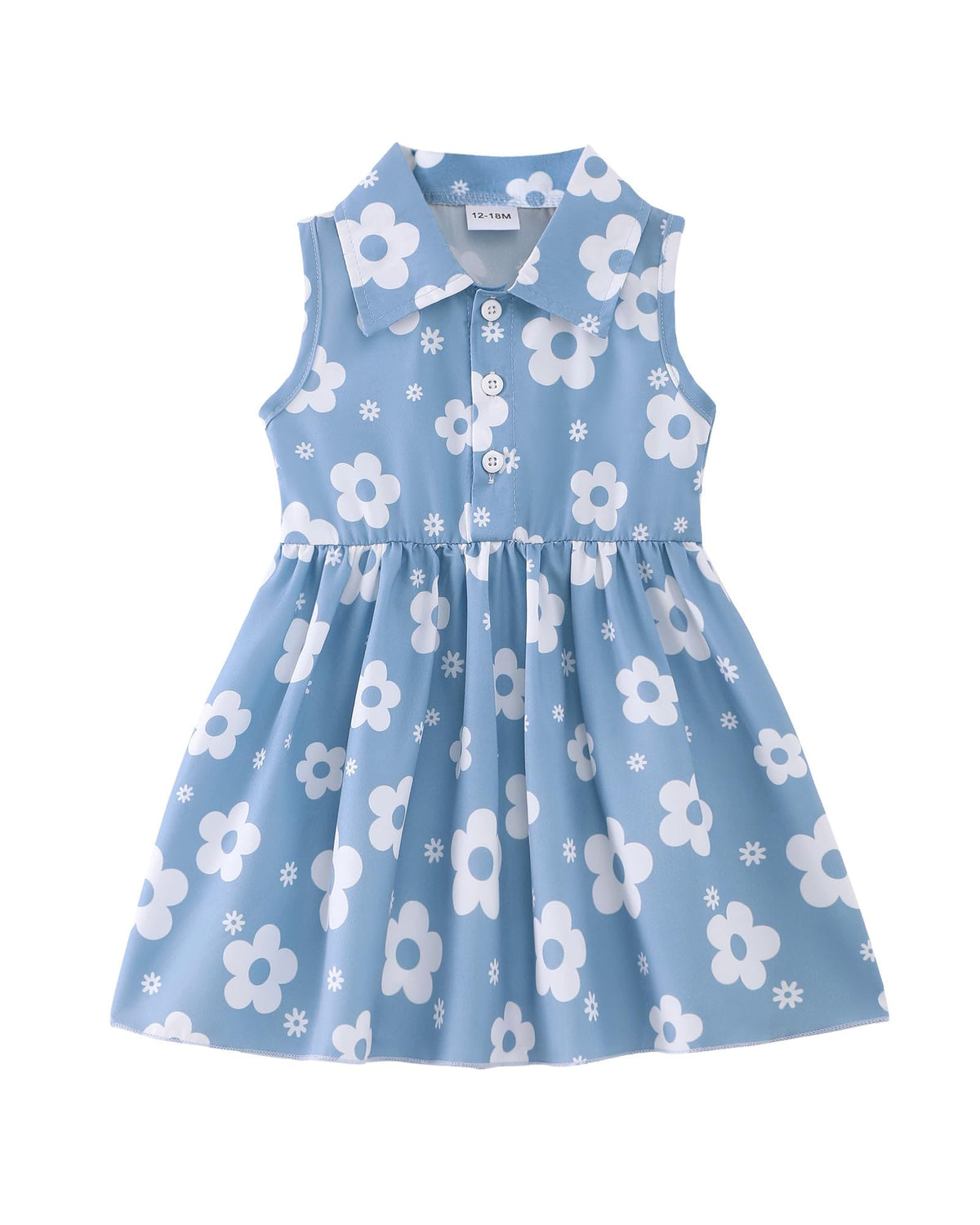 Saeaby Baby Girl Dress Summer Dresses Toddler Girl Clothes Polo Collar Ruffle Sundress Sleeveless Outfit for Girls