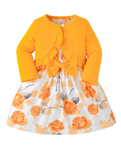 Rosibel Toddler Baby Girls Dress and Cotton Cardigan Set for 6M-3T