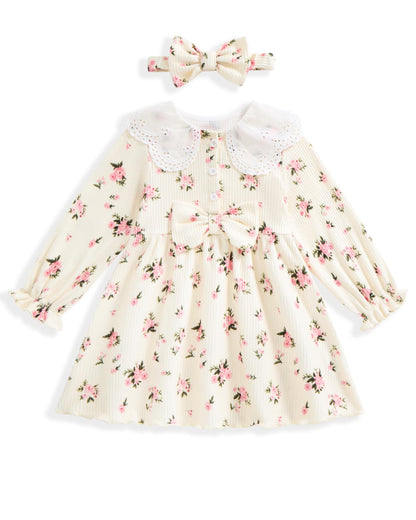 Vibebox Toddler Girls Dress Fall Winter Long Sleeve Princess Outfits 12M-4T