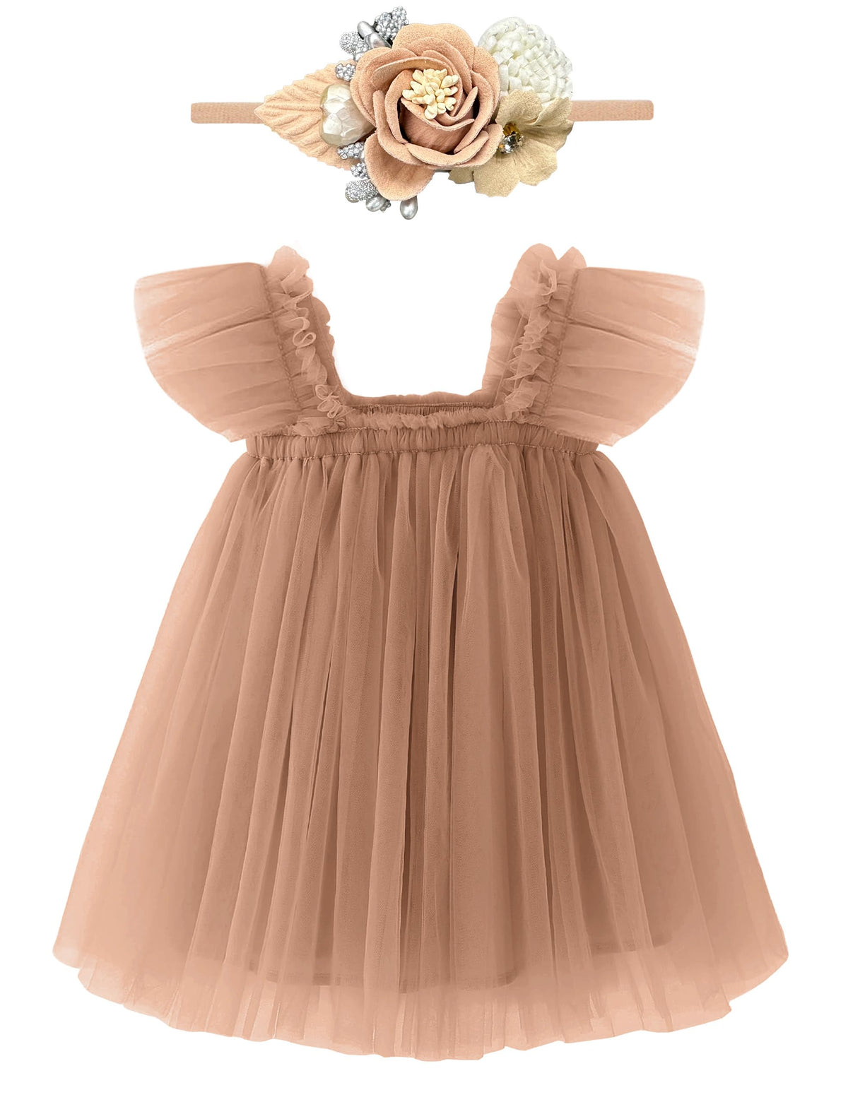 Baby Girl First Birthday Outfit Cake Smash 1st Birthday Dress with Flower Headband