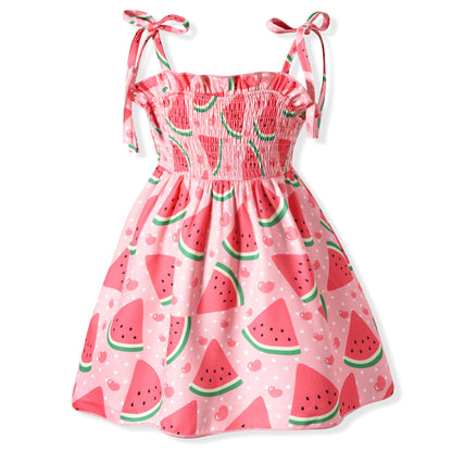 Aalizzwell Infant Baby Girls Spaghetti Strap Smocking Dress