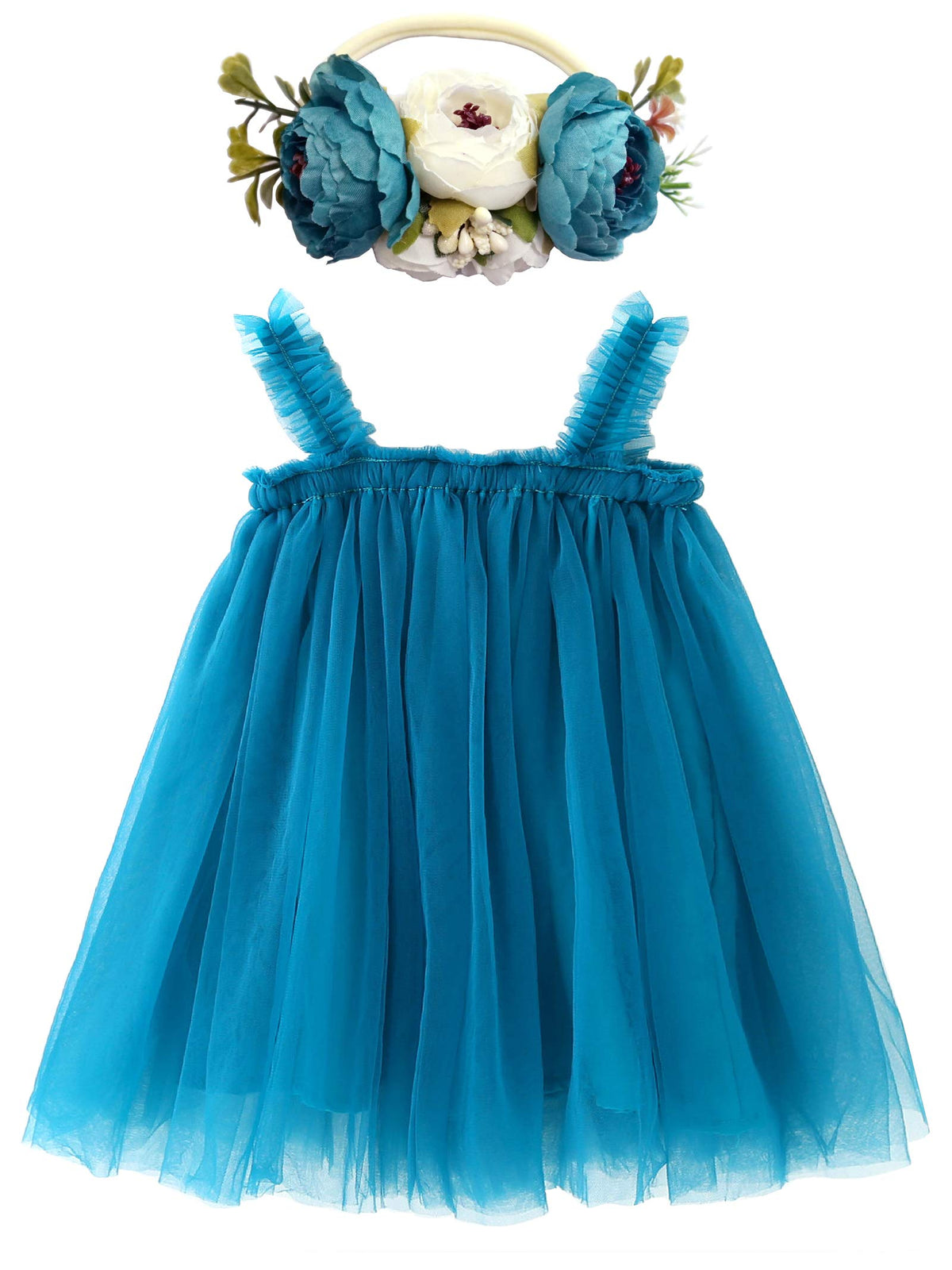 BGFKS Layered Tulle Tutu Dress for Toddler Girls,Baby Girl Rainbow Tutu Princess Skirt Set with Flower Headband.