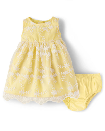 Gymboree Baby-Girls and Newborn Dress with Diaper Cover, 2 Piece Outfit