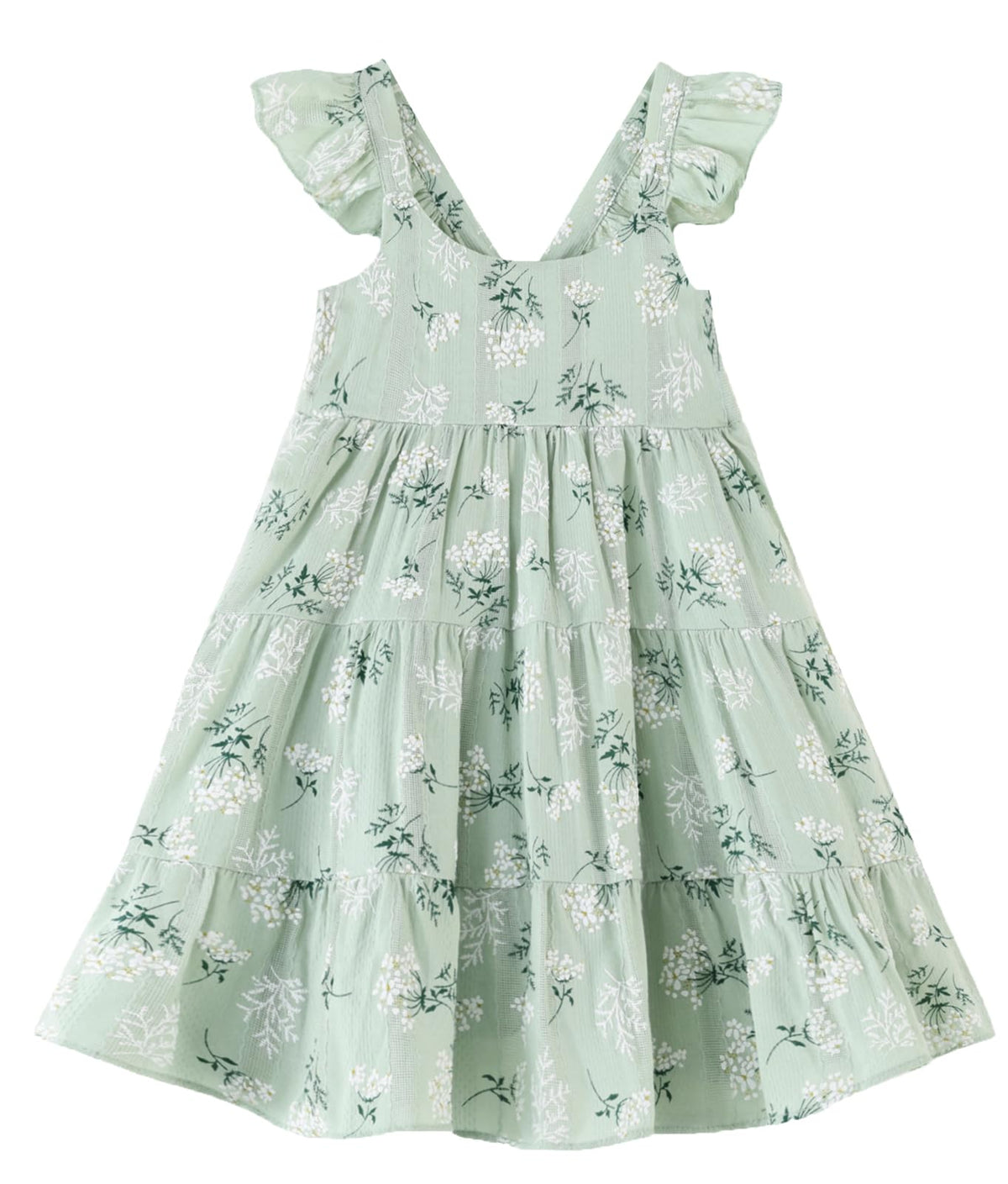 Toddler Dress Baby Girls Cotton Linen Ruffle Sleeve Tiered Swing Casual Summer Boho Dresses