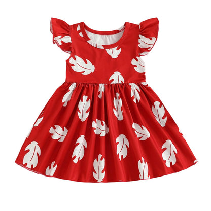 Toddler Baby Girls' Dresses Kid Little Girls Summer Outfit Casual Cartoon Round Neck A-Line Beach Dresses