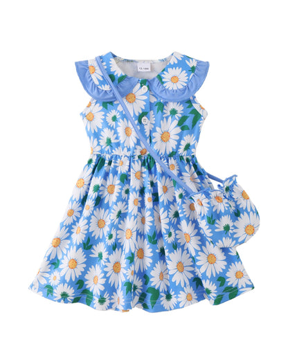 Saeaby Baby Girl Dress Summer Dresses Toddler Girl Clothes Polo Collar Ruffle Sundress Sleeveless Outfit for Girls
