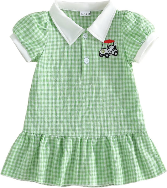 Baby Girl Dresses Polo Baseball Outfit Toddler Clothes 0-3T