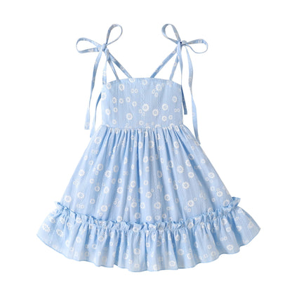 HAPPYMA Toddler Dress Baby Girl Sleeveless Ruffle Summer Clothes