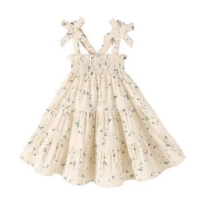 HAPPYMA Toddler Girl Summer Dress Floral Sleeveless Baby Outfits