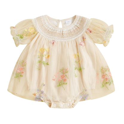Infant Newborn Baby Girl Outfit Mesh Tulle Flower Butterfly Princess Dress