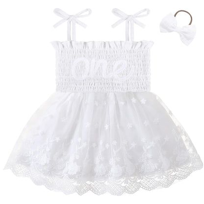 HONGTEYA Baby Girl 1st Birthday Outfit First Romper Tulle Dress Gifts