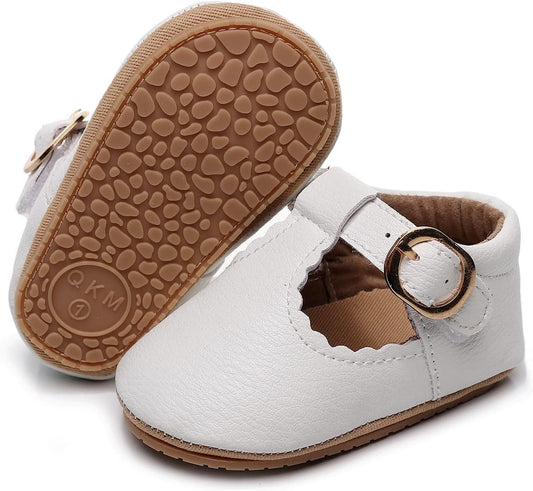 HONGTEYA Baby Girls Shoes Infant Mary Jane Flats Non Slip Newborn Moccasins