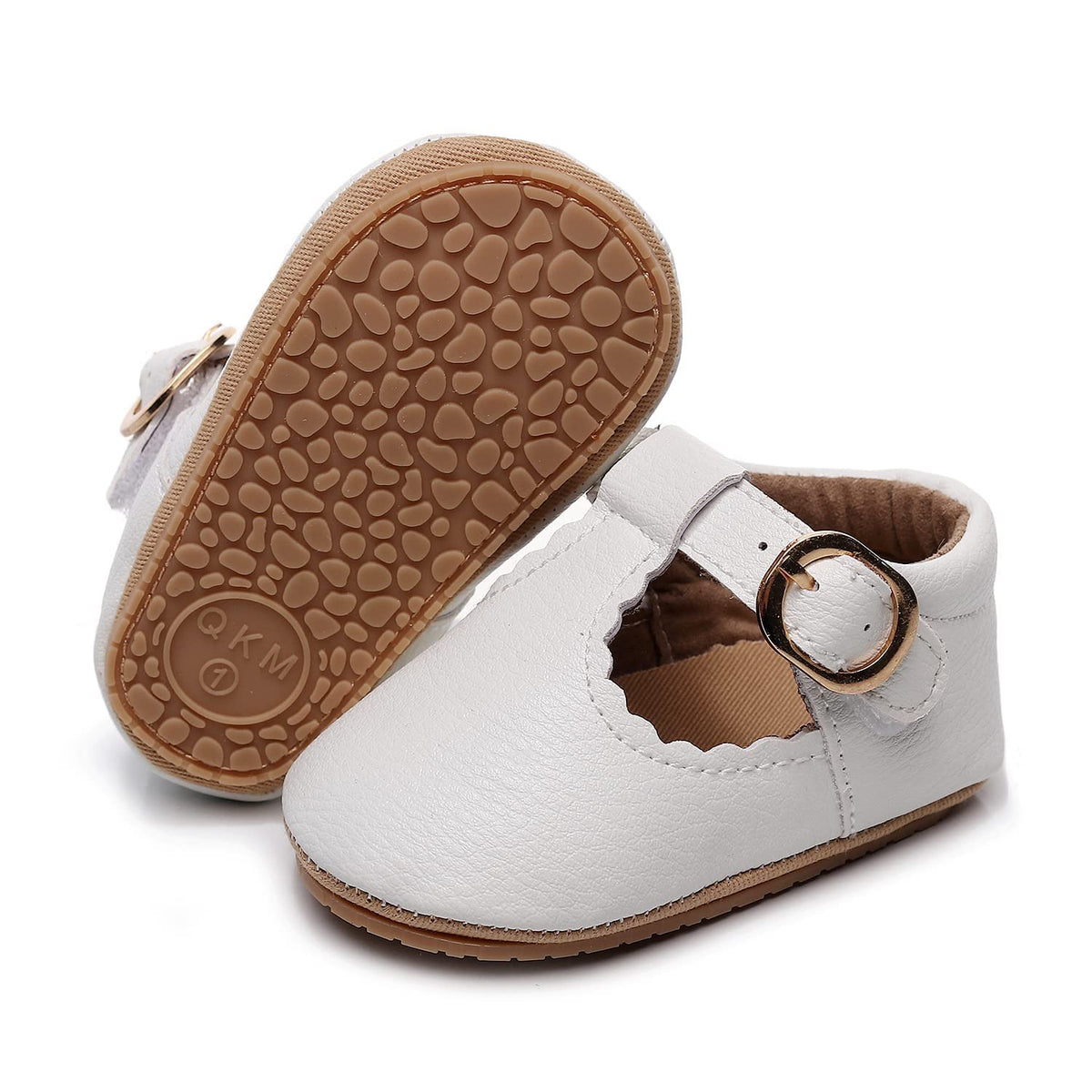 HONGTEYA Baby Girls Shoes Infant Mary Jane Flats Non Slip Newborn Moccasins