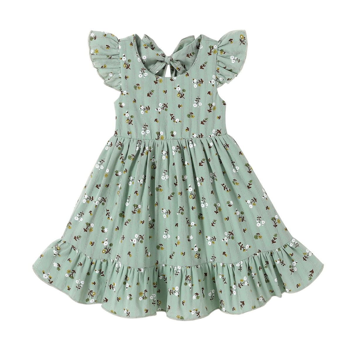 HAPPYMA Toddler Baby Girl Summer Dress Outfits Backless Bow Sundress