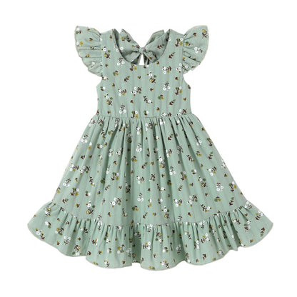 HAPPYMA Toddler Baby Girl Summer Dress Outfits Backless Bow Sundress