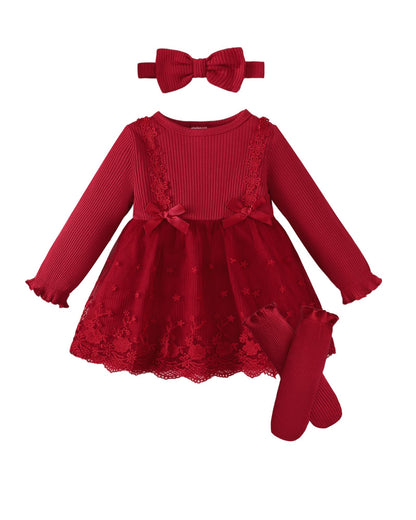 Renotemy Baby Girls Dress Fall Winter Toddler Princess Dress 0-24 Months