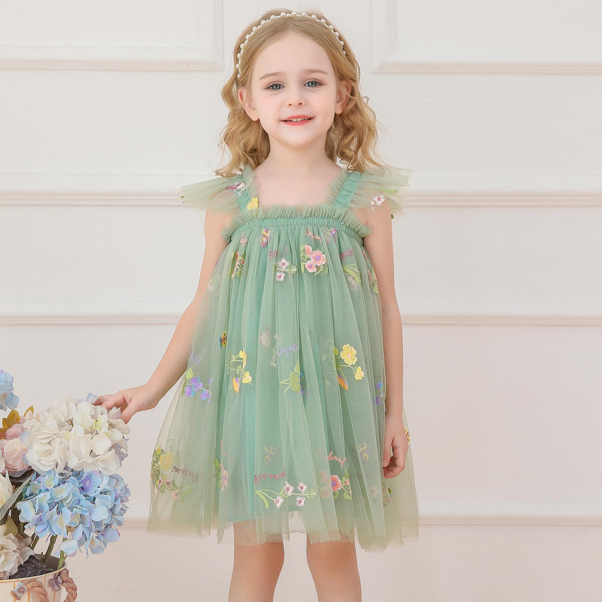 TTYAOVO Toddler Baby Girl Fairy Tulle Princess Dress