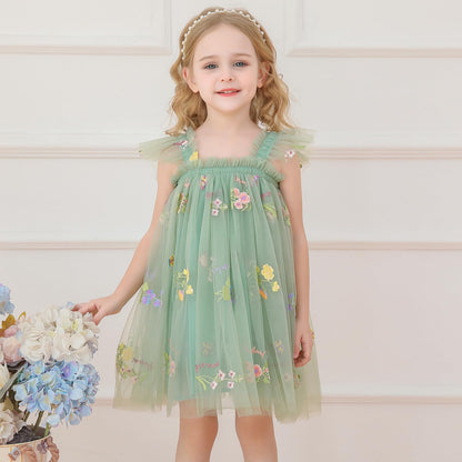 TTYAOVO Toddler Baby Girl Fairy Tulle Princess Dress