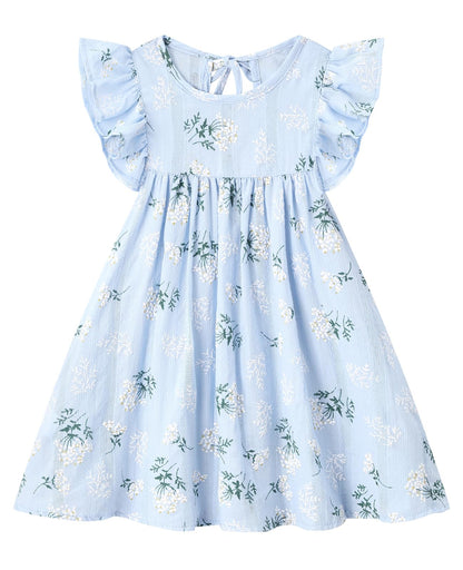 Girls Summer Dress Toddler Ruffle Sleeve Dresses