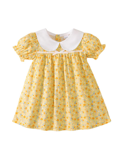 Kucnuzki Baby Girl Clothes Cute Spring Summer Sun Dresses Toddler Casual Puff Sleeve Floral Dress Girls Summer Outfits