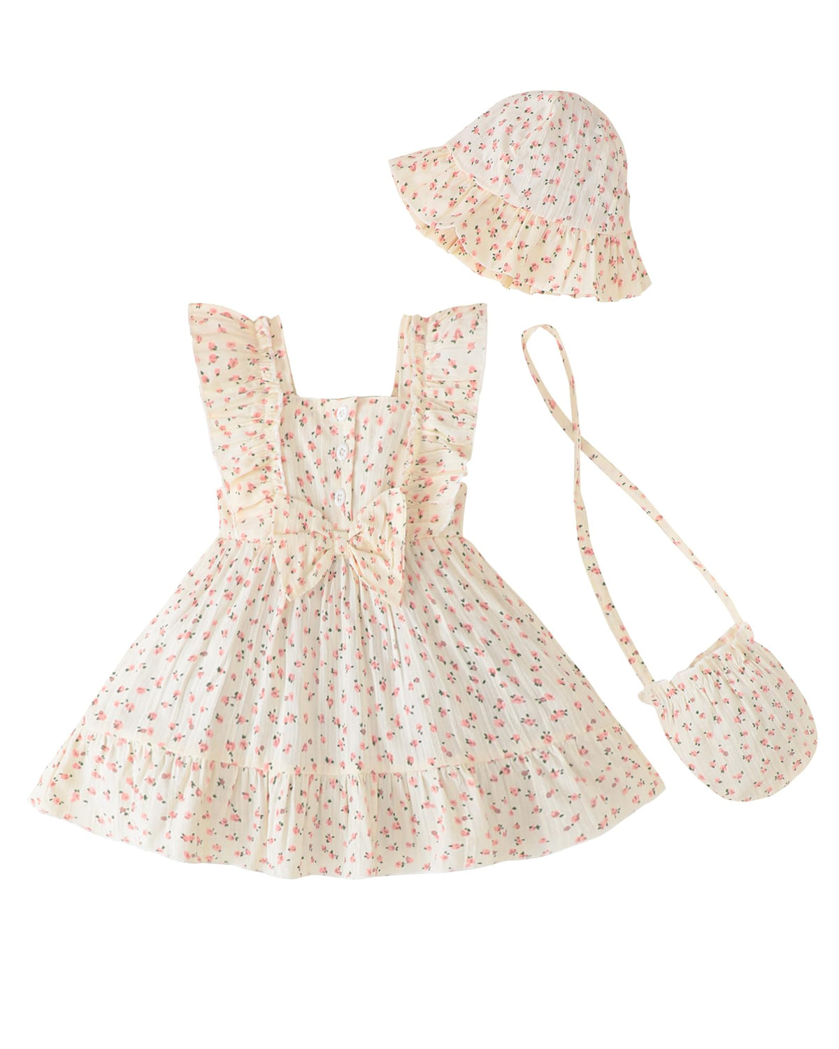 Renotemy Baby Girl Dress Summer Boho Vintage Toddler Baby Girl Clothes 0-3T
