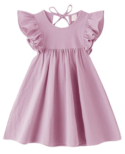 Girls Summer Dress Toddler Ruffle Sleeve Dresses