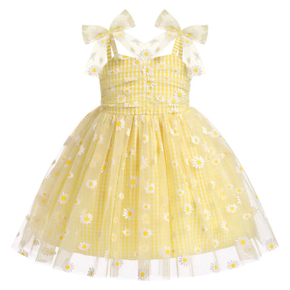 IBTOM CASTLE Toddler Baby Girl Birthday Dress Floral Sequin Tulle Tutu Dresses for Pageant Party Cake Smash Photoshoot