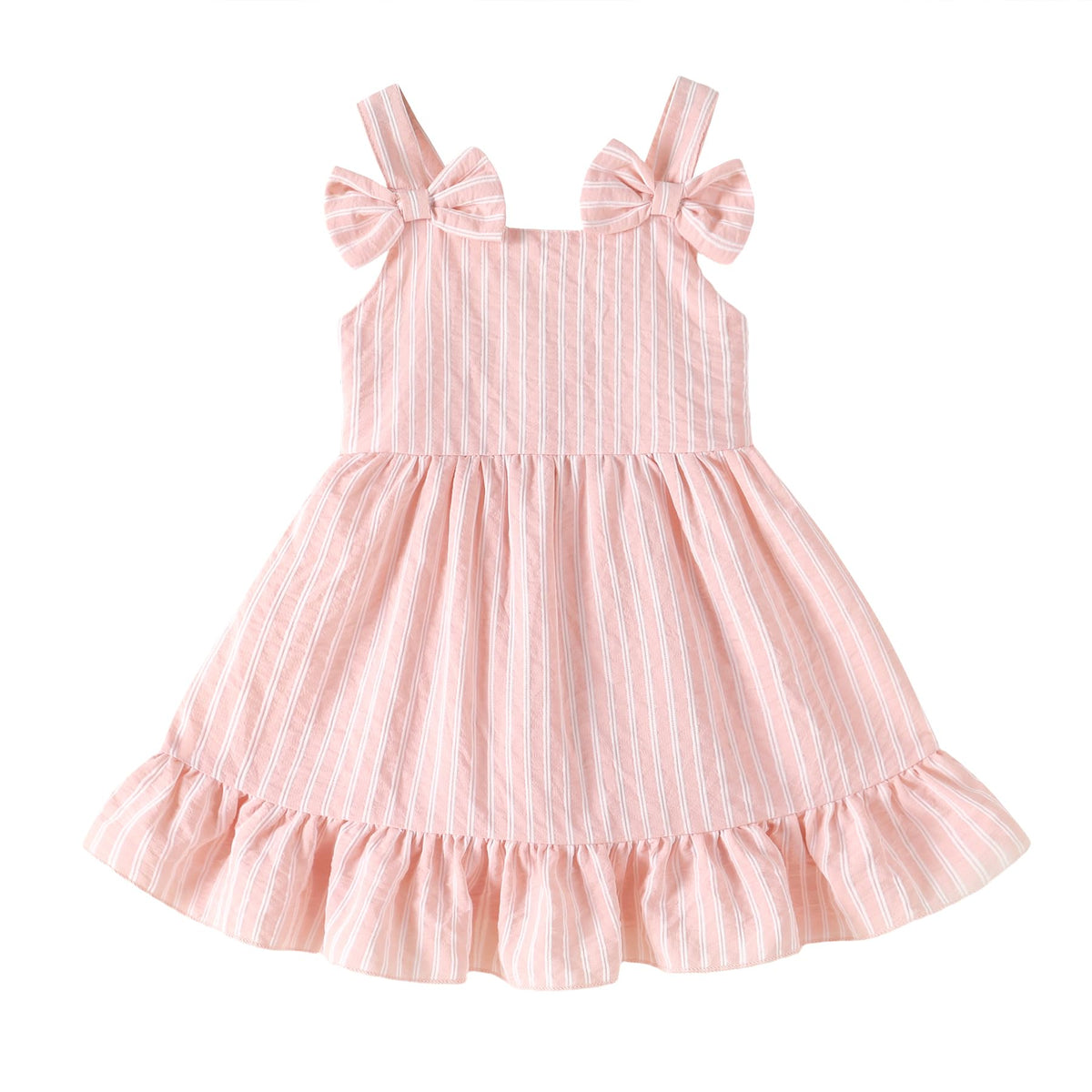 Infant Baby Girl Beach Sundress Casual Sleeveless Smocked Boho Dress Halter Ruffle Toddler Summer Outfits