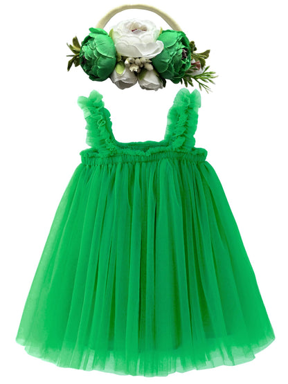 BGFKS Layered Tulle Tutu Dress for Toddler Girls,Baby Girl Rainbow Tutu Princess Skirt Set with Flower Headband.