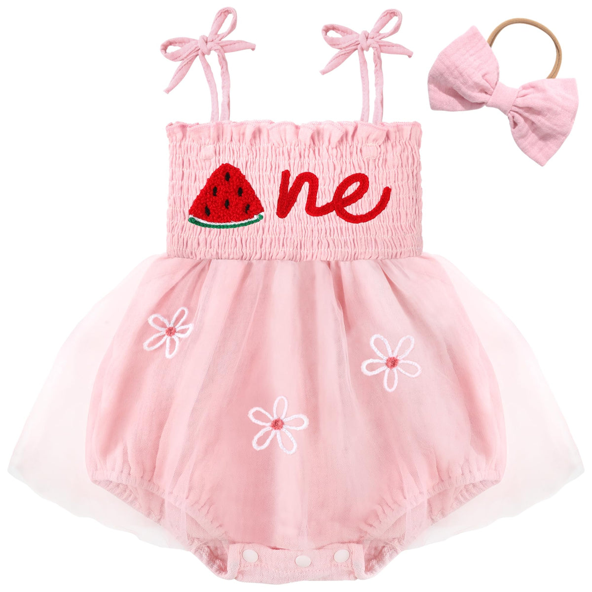 HONGTEYA Baby Girl 1st Birthday Outfit First Romper Tulle Dress Gifts