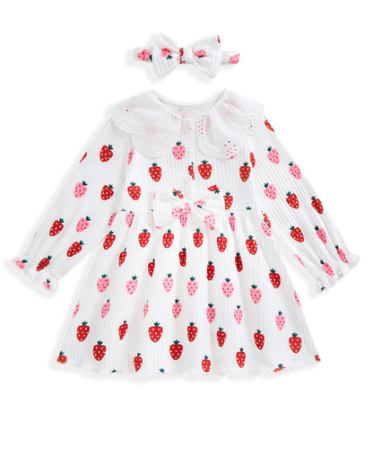 Vibebox Toddler Girls Dress Fall Winter Long Sleeve Princess Outfits 12M-4T