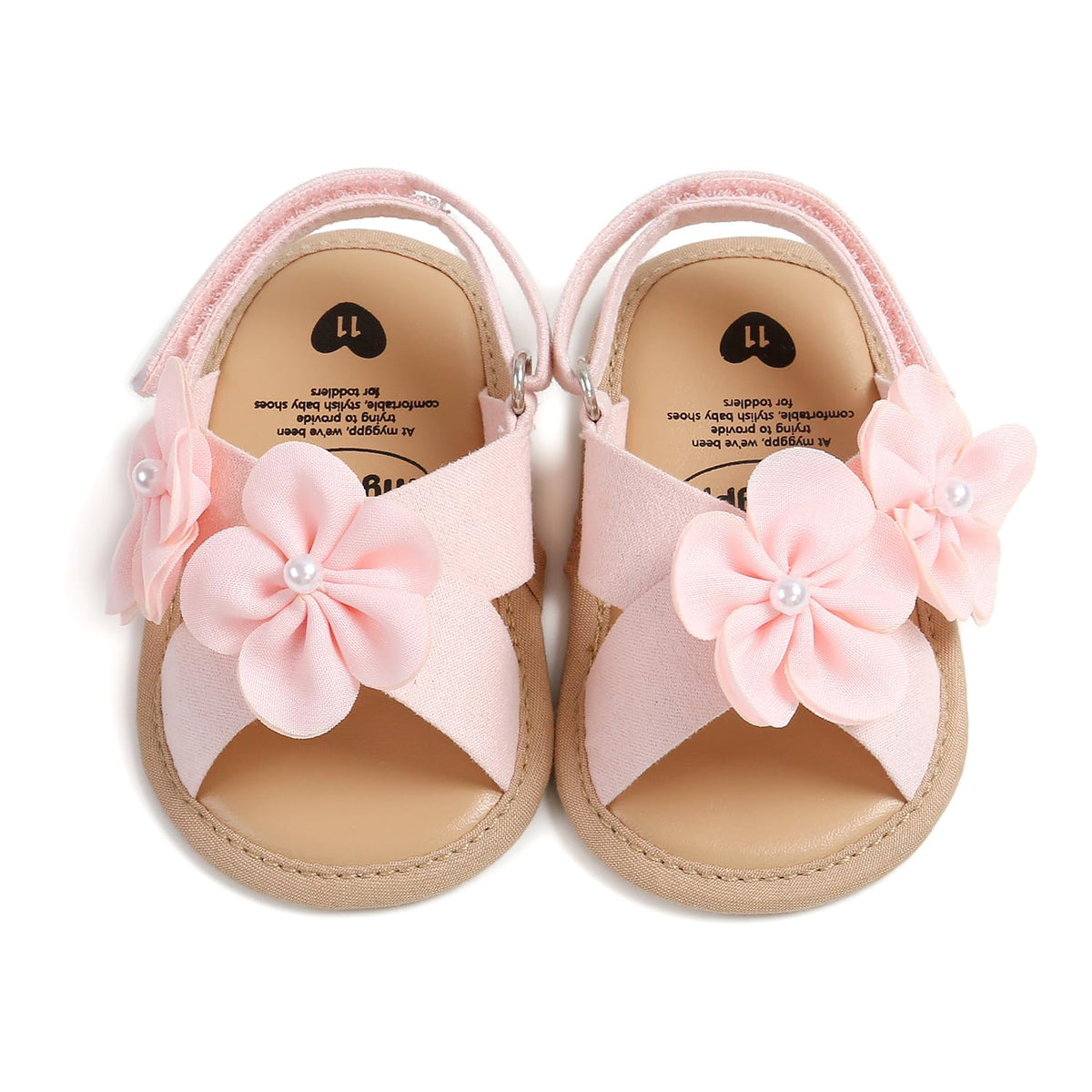 LAFEGEN Infant Baby Girls Summer Sandals Newborn Toddler First Walker Crib Dress Shoes (0-18Months)