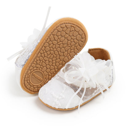 Baby Girls Mary Jane Flats Shoes with Non-Slip Soft Sole Toddler First Walkers Newborn Princess Dress Shoes