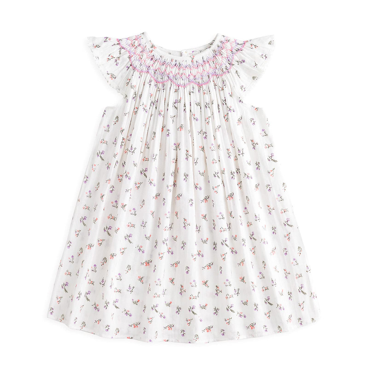 Simplee kids Baby Girl Smocked Dress Summer Casual Short Sleeve Dresses Floral Print Sundress Princess Dress for Toddlers