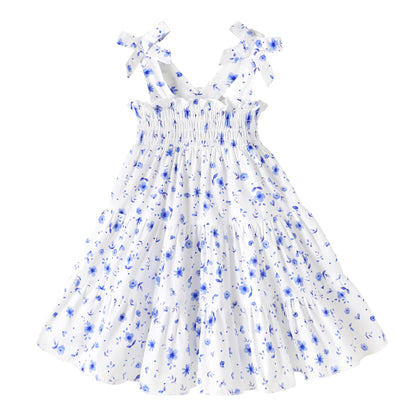 HAPPYMA Toddler Girl Summer Dress Floral Sleeveless Baby Outfits