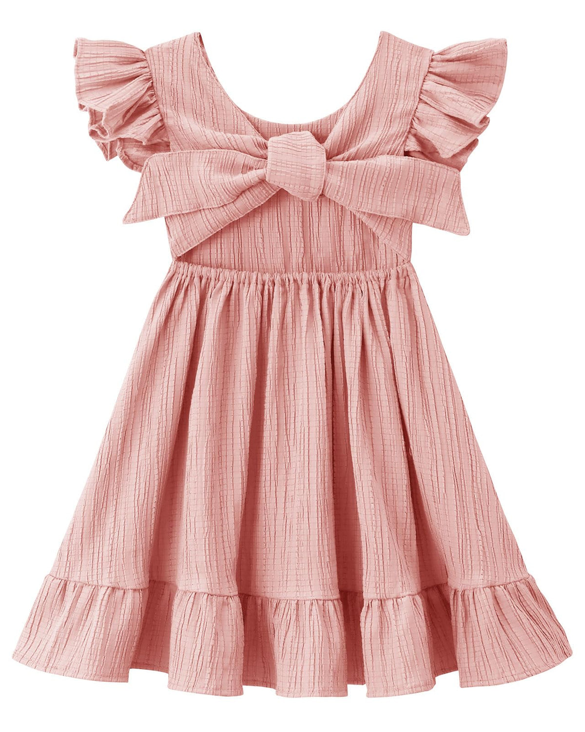 Toddler Girls Swing Backless Ruffle Hem Dress