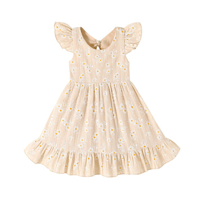 HAPPYMA Toddler Baby Girl Summer Dress Outfits Backless Bow Sundress