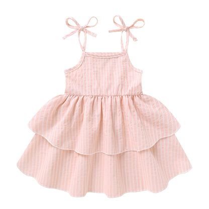 Happy Town Infant Baby Girl Dress Sleeveless Tiered Floral Strap Dresses Toddler Summer Sundress Clothes