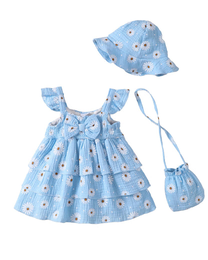 SODLON Baby Girl Dress Infant Newborn Clothes Summer Sleeveless Layer Ruffle Dresses Casual Beach Sundress for Girls 0M-3T