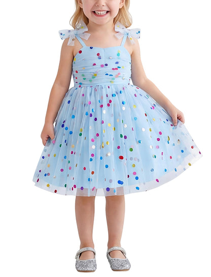 IMEKIS Toddler Baby Girl Birthday Princess Dress Shiny Confetti Boho Rainbow Cake Smash Photo Shoot Outfit for 1-6T