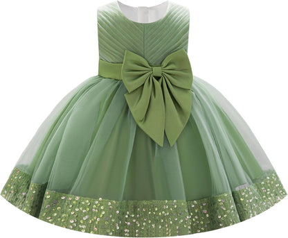 IBAKOM Baby Sleeveless 1st 2nd 3rd Birthday Cake Smash Outfits Toddler Girl Formal Wedding Tea Party Pageant Christmas Dress