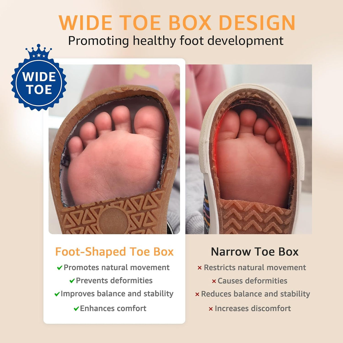 STQ KIDS Girls Wide Toe Box Mary Jane Dress Shoes
