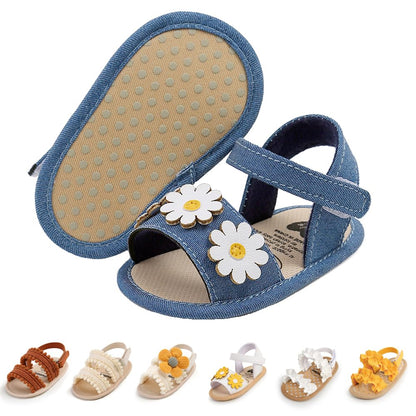 Ohwawadi Baby Boys Girls Sandals Soft Sole Summer Infant Wedding Dress Flat Shoes Beach Sandal Newborn Crib Shoes First Walkers