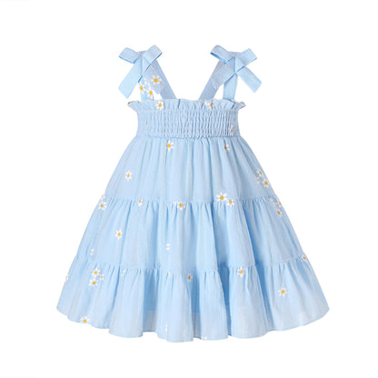 HAPPYMA Toddler Girl Summer Dress Floral Sleeveless Baby Outfits