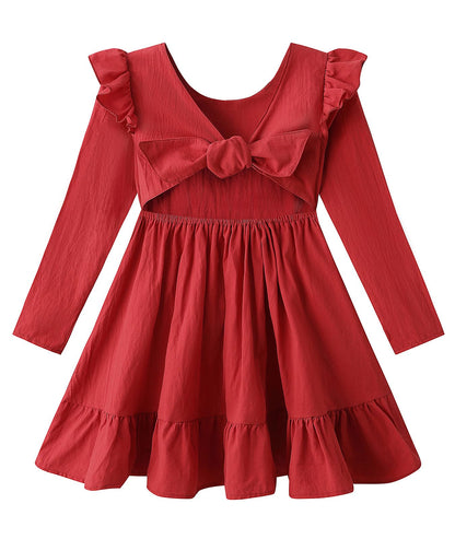 Toddler Girls Swing Backless Ruffle Hem Dress