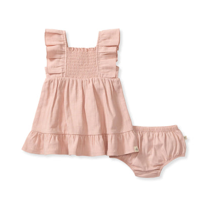 Burt's Bees Baby Baby Girls' Dress and Pantie Set, Infant & Toddler, Short & Long-Sleeve, 100% Organic Cotton