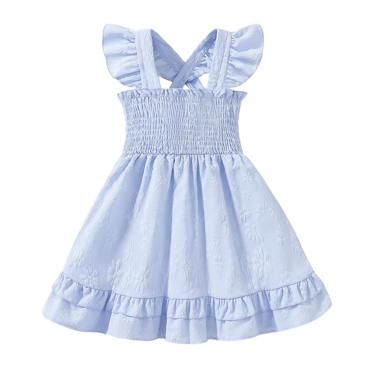Noubeau Toddler Girl Dress Summer Smocked Boho Sleeveless Ruffle Dresses for Toddler Dress Casual Beach Sundress