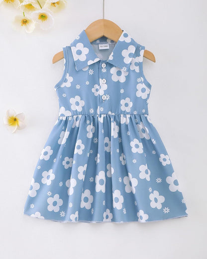 Saeaby Baby Girl Dress Summer Dresses Toddler Girl Clothes Polo Collar Ruffle Sundress Sleeveless Outfit for Girls